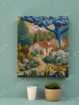 Whimsical Cottage Forest Landscape Canvas Wall Art for Living Room Decor – view 4