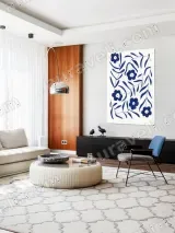 Indigo Floral Canvas Wall Art for Living Room Bedroom Home Decor – view 5