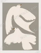 Minimalist White Doves Wall Art for Living Room Bedroom Home Decor wall art print