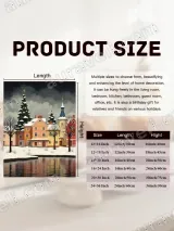 Colorful Winter Village with Lake Canvas Wall Art for Home Decor – вид 7