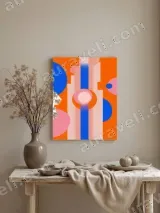 Abstract Geometric Circles & Stripes Canvas Wall Art for Living Room Home Decor – view 3