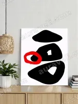 Abstract Black Red Shapes Canvas Wall Art for Living Room Home Decor – view 3