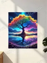 Surreal Rainbow Tree Canvas Wall Art for Living Room Home Decor – view 2