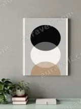 Minimalist Geometric Circles Canvas Wall Art for Living Room Home Decor