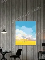 Golden Wheat Field & Colorful Sky Canvas Wall Art for Living Room Decor – view 2