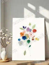 Watercolor Floral Bouquet Canvas Wall Art for Living Room Home Decor – view 5