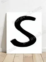 Letter S Brushstroke Canvas Wall Art for Living Room Bedroom Home Decor