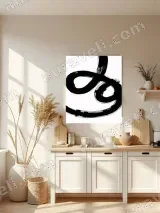 Abstract Black Brushstroke Canvas Wall Art for Living Room Home Decor – вид 3