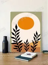 Abstract Botanical Sun Canvas Wall Art for Living Room Bedroom Home Decor – view 4