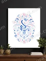Abstract Peacock Floral Canvas Wall Art for Living Room Home Decor