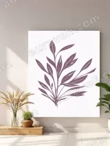 Purple Botanical Leaf Canvas Wall Art for Living Room Home Decor – view 4