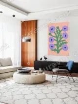 Minimalist Purple Floral Canvas Wall Art for Living Room Home Decor – view 5