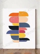 Abstract Colorblocked Geometric Canvas Wall Art for Living Room Bedroom Home Decor – view 2