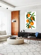 Watercolor Oranges Canvas Wall Art for Living Room Home Decor – view 5