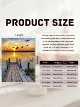 Sunset Lake Wooden Dock Birds Canvas Wall Art for Living Room Home Decor – view 7