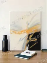 Abstract Yellow & Black Canvas Wall Art for Living Room Home Decor