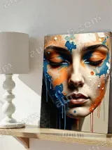 Abstract Colorful Face Splash Canvas Wall Art for Home Decor – view 4