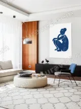 Distressed Crouching Woman Silhouette Canvas Wall Art for Home Decor – view 5