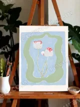 Tulip Floral Canvas Wall Art for Bedroom Living Room Home Decor