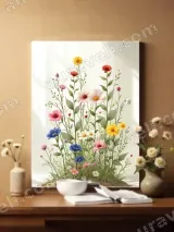 Colorful Wildflowers Canvas Wall Art for Living Bedroom Home Decor – view 2