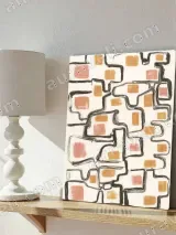 Abstract Geometric Blocks Canvas Wall Art for Living Room Home Decor – view 4