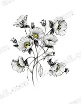 Floral Line Art Canvas Wall for Living Room framed modern home decor