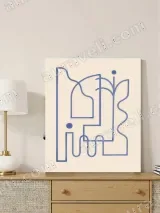 Abstract Geometric Floral Canvas Wall Art for Living Room Decor – view 3