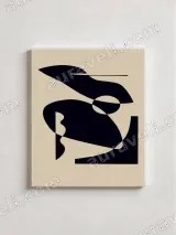 Abstract Geometric Black Beige Canvas Wall Art for Living Room Home Decor – view 2