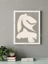 Minimalist White Doves Wall Art for Living Room Bedroom Home Decor