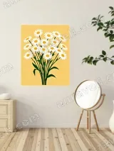 Daisy Bouquet Canvas Wall Art for Living Room Bedroom Home Decor – view 2