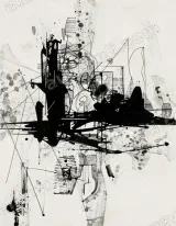 Abstract Black White Ink Splatter Canvas Wall Art for modern home decor