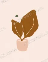 Abstract Botanical Plant Pot Canvas Wall Art for Living Room Decor wall art print
