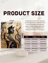 Black Cat Golden Floral Canvas Wall Art for Living Room Home Decor – вид 7