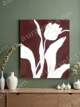 Minimalist Tulip Line Art Canvas Wall Art for Living Room Bedroom Home Decor