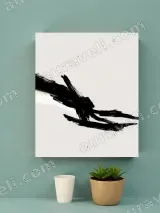 Abstract Black Brushstroke Canvas Wall Art for Living Room Home Decor – view 4
