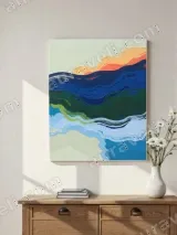 Abstract Colorful Wave Canvas Wall Art for Living Room Home Decor – view 2