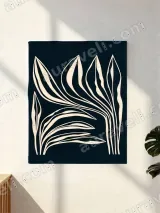 Abstract Botanical Leaf Canvas Wall Art for Living Room Home Decor – view 2