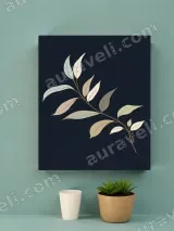 Neutral Toned Leaf Branch Canvas Wall Art for Living Room Home Decor – view 3