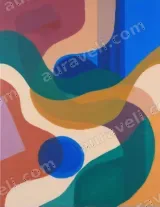 Abstract Colorful Shapes Canvas Wall Art for Living Room framed modern home decor