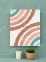 Abstract Rainbow Strokes Canvas Wall Art for Living Room Home Decor – view 3