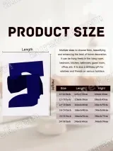 Abstract Navy Blue Geometric Wall Art for Living Room Decor – view 7