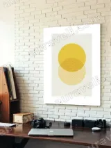 Abstract Geometric Yellow Circles Wall Art for Living Room Home Decor – вид 4