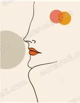 Minimalist Abstract Face Line Art Wall Art for Living Room Home Decor wall art print