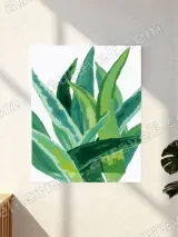 Aloe Vera Watercolor Canvas Wall Art for Living Room Decor – view 2
