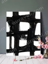 Abstract Black Grid Canvas Wall Art for Living Room Home Decor – вид 3