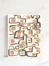 Abstract Geometric Blocks Canvas Wall Art for Living Room Home Decor