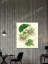 Passion Flower Botanical Canvas Wall Art for Living Room Home Decor – view 2