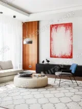 Abstract Red & White Textured Canvas Wall Art for Home Decor – view 5
