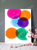 Abstract Colorful Circles Canvas Wall Art for Living Room Home Decor – view 3