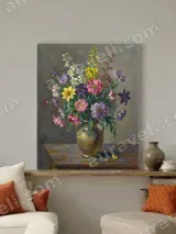 Colorful Floral Bouquet Canvas Wall Art for Living Room Home Decor – вид 3